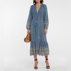 Veronica Beard Kameya Blue Floral Maxi Dress
